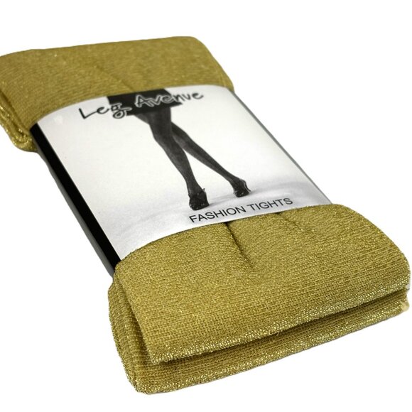Leg Avenue Accessories - Leg Avenue Gold Sparkle Lurex Fashion Tights #7120